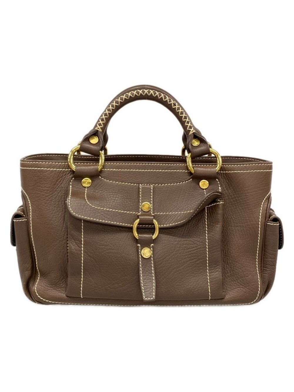 Celine Tote Boogie Dark Brown Leather - Picture 1 of 15
